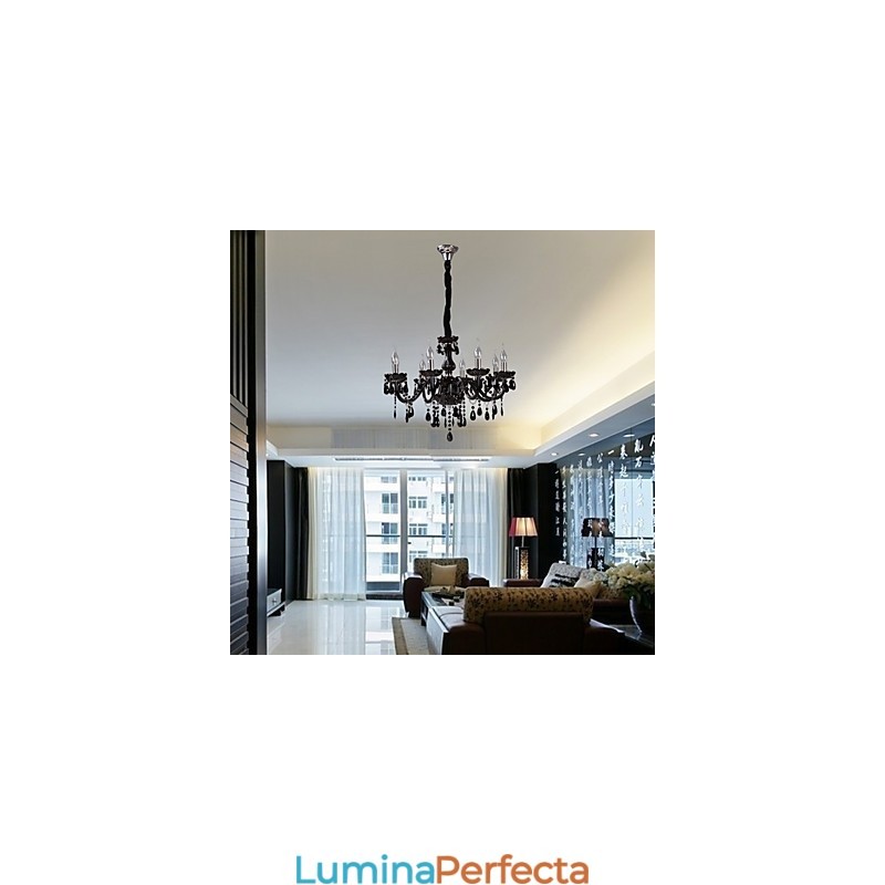 Caracteristică modernă și contemporană galvanizată pentru candelabru din sticlă de cristal