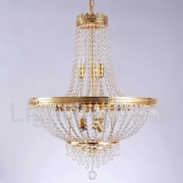 Caracteristică tradițională clasică galvanizată pentru candelabru din metal cu 9 becuri în stil mini de cristal