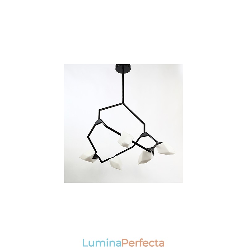 Candelabră modernă din metal cu cinci lumini cu candelabru din piersici, cantina Decorate