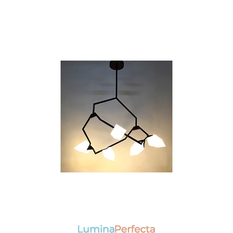 Candelabră modernă din metal cu cinci lumini cu candelabru din piersici, cantina Decorate