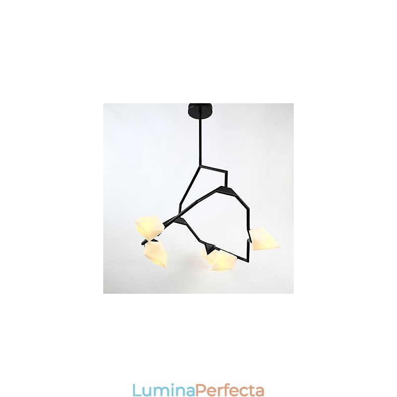 Candelabră modernă din metal cu cinci lumini cu candelabru din piersici, cantina Decorate