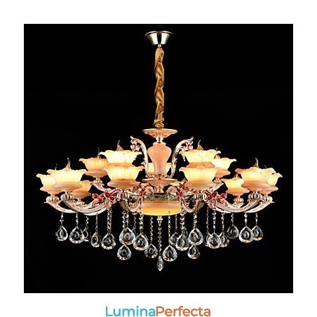 Lampă suspendată Din aliaj de zinc Caracteristică pentru Crystal Mini Style Metal Interior Magazine 15 Becuri Lampă suspendată Din aliaj de zinc Caracteristică pentru Crystal Mini Style Metal Interior Magazine 15 Becuri