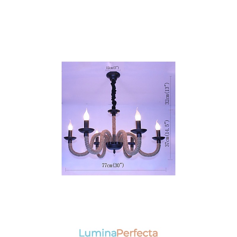Loft Industrial Wind Vintage Fier Lămpi Magazine Candelabru Funie Candelabru Lumini