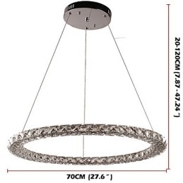 Lumină suspendată din cristal cu inel modern Candelabru din cristal modern Plafoniere Corpuri pentru lămpi de interior reglabile cu telecomandă