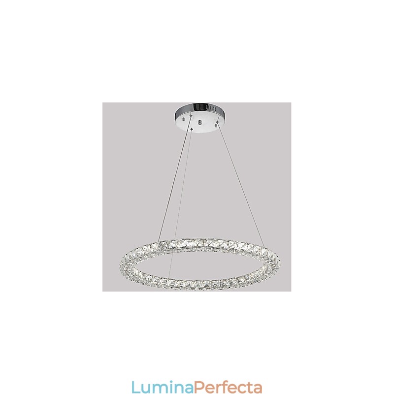 Lumină suspendată din cristal cu inel modern Candelabru din cristal modern Plafoniere Corpuri pentru lămpi de interior reglabile cu telecomandă
