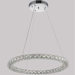 Lumină suspendată din cristal cu inel modern Candelabru din cristal modern Plafoniere Corpuri pentru lămpi de interior reglabile cu telecomandă