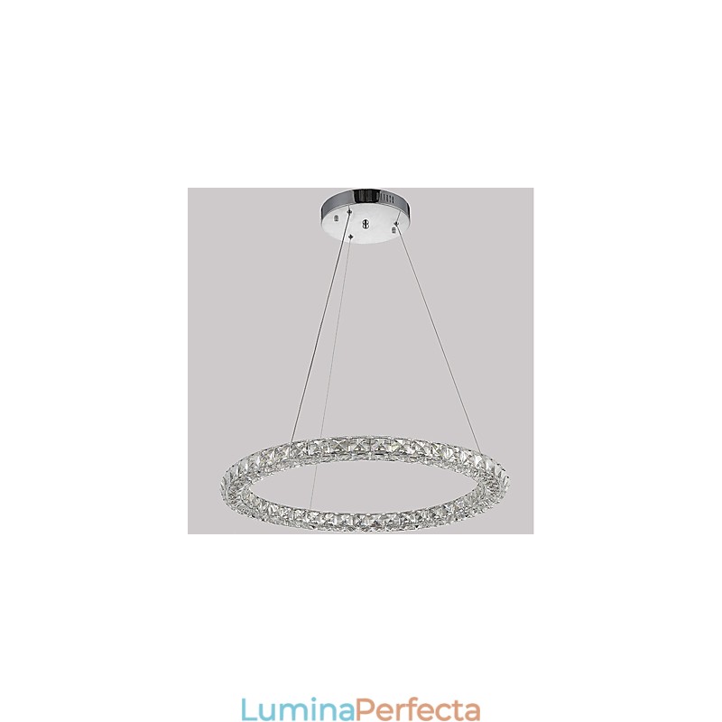 Lumină suspendată din cristal cu inel modern Candelabru din cristal modern Plafoniere Corpuri pentru lămpi de interior reglabile cu telecomandă