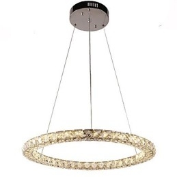 Lumină suspendată din cristal cu inel modern Candelabru din cristal modern Plafoniere Corpuri pentru lămpi de interior reglabile cu telecomandă