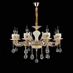 Caracteristică tradițională clasică din aliaj de zinc pentru candelabru din metal cu 8 becuri în stil mini cristal