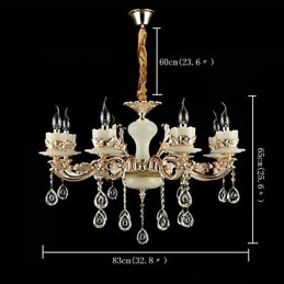 Caracteristică tradițională clasică din aliaj de zinc pentru candelabru din metal cu 8 becuri în stil mini cristal
