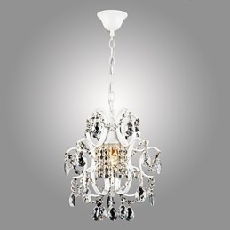 Candelabru pentru pictură din fier cu lampă modernă din cristal transparent