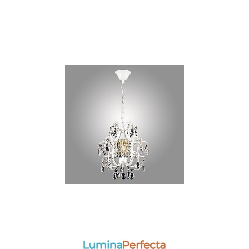 Candelabru pentru pictură din fier cu lampă modernă din cristal transparent