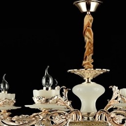 Caracteristică tradițională clasică din aliaj de zinc pentru candelabru din metal cu 8 becuri în stil mini cristal