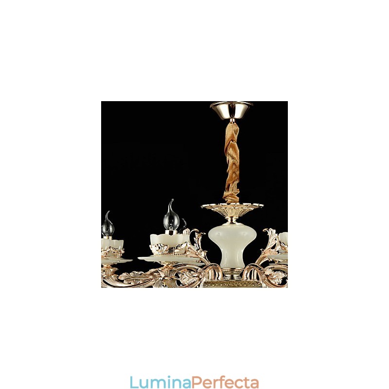 Caracteristică tradițională clasică din aliaj de zinc pentru candelabru din metal cu 8 becuri în stil mini cristal