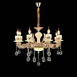 Caracteristică tradițională clasică din aliaj de zinc pentru candelabru din metal cu 8 becuri în stil mini cristal