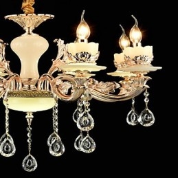 Caracteristică tradițională clasică din aliaj de zinc pentru candelabru din metal cu 8 becuri în stil mini cristal