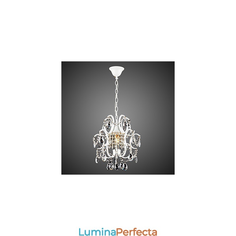 Candelabru pentru pictură din fier cu lampă modernă din cristal transparent