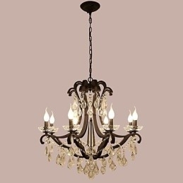Candelabru de cristal cu 8 lumini Modern Contemporan Tradițional Clasic Rustic Lodge Vintage Retro Lantern Tambur Pictură de țară