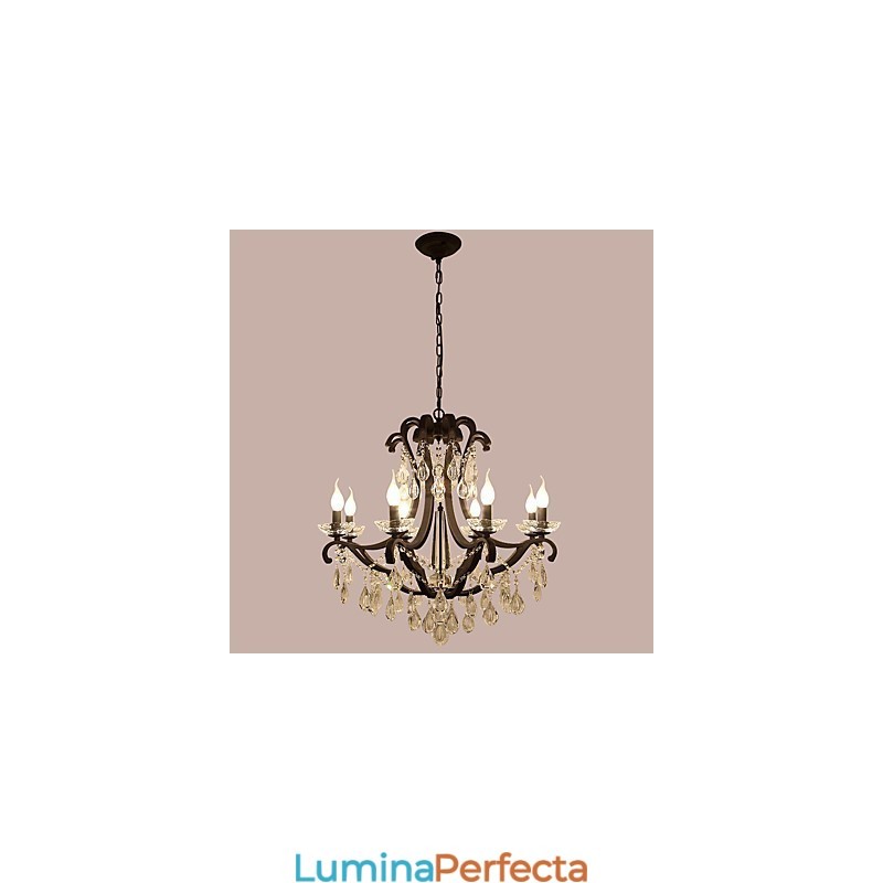 Candelabru de cristal cu 8 lumini Modern Contemporan Tradițional Clasic Rustic Lodge Vintage Retro Lantern Tambur Pictură de țară