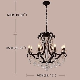 Candelabru de cristal cu 8 lumini Modern Contemporan Tradițional Clasic Rustic Lodge Vintage Retro Lantern Tambur Pictură de țară