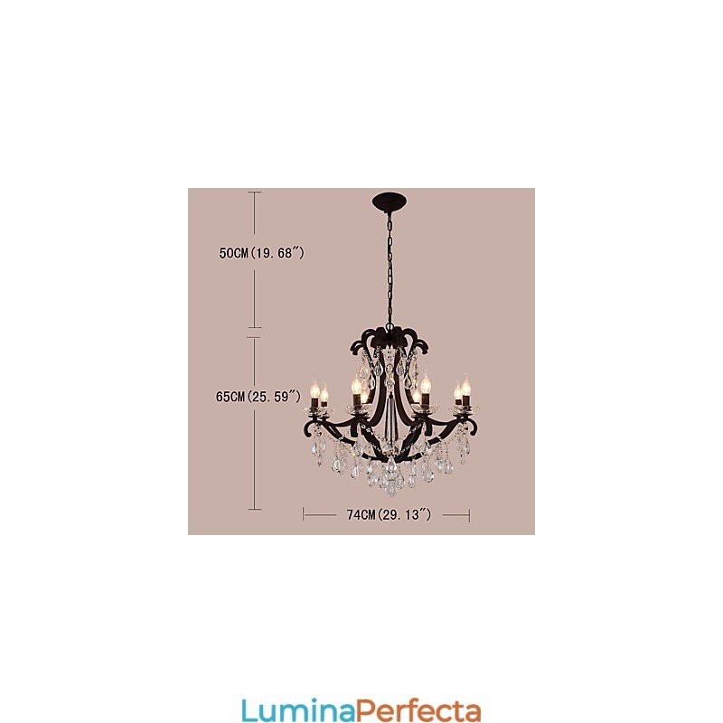 Candelabru de cristal cu 8 lumini Modern Contemporan Tradițional Clasic Rustic Lodge Vintage Retro Lantern Tambur Pictură de țară
