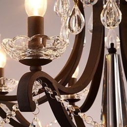 Candelabru de cristal cu 8 lumini Modern Contemporan Tradițional Clasic Rustic Lodge Vintage Retro Lantern Tambur Pictură de țară