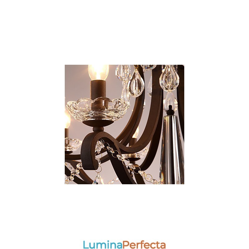 Candelabru de cristal cu 8 lumini Modern Contemporan Tradițional Clasic Rustic Lodge Vintage Retro Lantern Tambur Pictură de țară