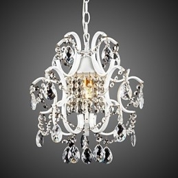 Candelabru pentru pictură din fier cu lampă modernă din cristal transparent