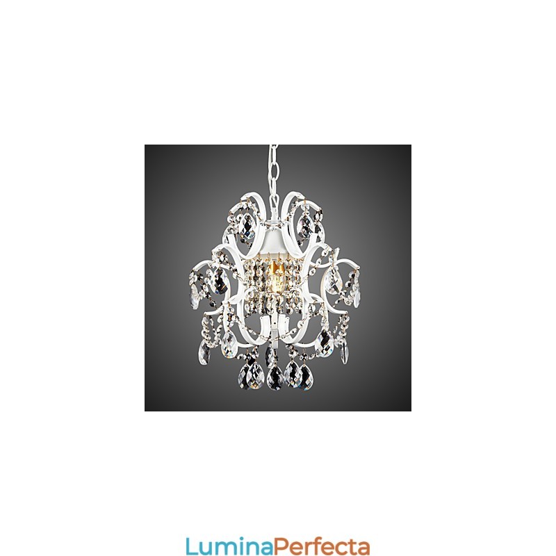 Candelabru pentru pictură din fier cu lampă modernă din cristal transparent