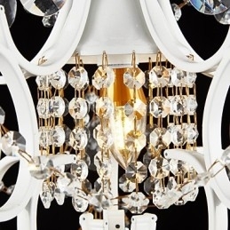 Candelabru pentru pictură din fier cu lampă modernă din cristal transparent