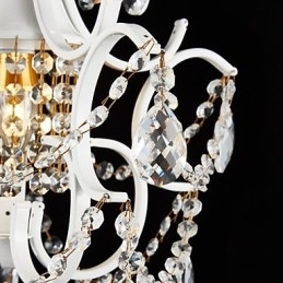 Candelabru pentru pictură din fier cu lampă modernă din cristal transparent