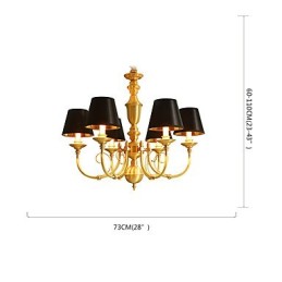 Candelabru Tradițional Clasic Country Alamă Caracteristică pentru Mini Style Metal 6 Becuri