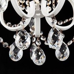 Candelabru pentru pictură din fier cu lampă modernă din cristal transparent