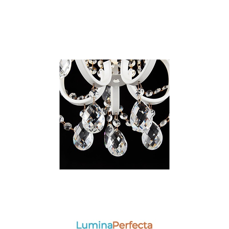 Candelabru pentru pictură din fier cu lampă modernă din cristal transparent