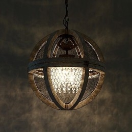 Lampă de candelabru din lemn de culoare vintage din metal american industrial pentru pictură, lampă cu pandantiv pentru decorațiuni de interior