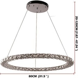 Lampă cu pandantiv din cristal inel Candelabru din cristal modern Plafoniere Corpuri pentru lămpi de interior reglabile cu telecomandă