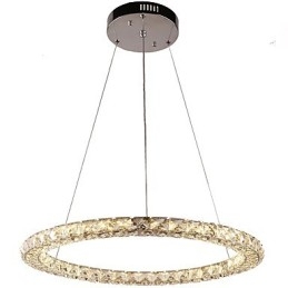 Lampă cu pandantiv din cristal inel Candelabru din cristal modern Plafoniere Corpuri pentru lămpi de interior reglabile cu telecomandă