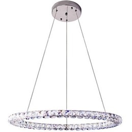 Lampă cu pandantiv din cristal inel Candelabru din cristal modern Plafoniere Corpuri pentru lămpi de interior reglabile cu telecomandă
