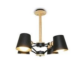 Candelabru din metal cu 4 lumini multicolore din lemn de macaron
