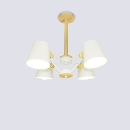 Candelabru din metal cu 4 lumini multicolore din lemn de macaron