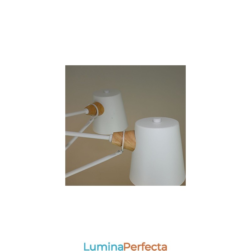 Candelabru din metal cu 4 lumini multicolore din lemn de macaron