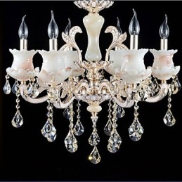 Lampă suspendată din cristal cu lumânare din aliaj de zinc în stil european