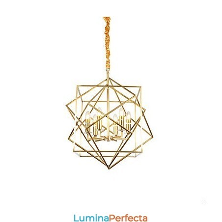 Lantern Brass Feature pentru designeri Candelabru metalic Lantern Brass Feature pentru designeri Candelabru metalic