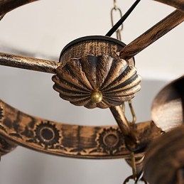 Rustic Lodge Vintage Retro Country Globe Pictură Caracteristică pentru Mini Style Designers Candelabru din metal