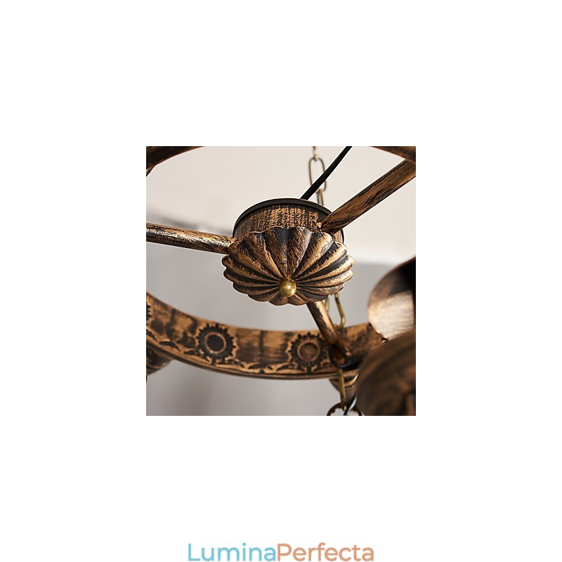 Rustic Lodge Vintage Retro Country Globe Pictură Caracteristică pentru Mini Style Designers Candelabru din metal