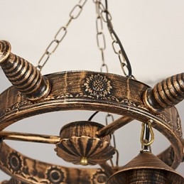 Rustic Lodge Vintage Retro Country Globe Pictură Caracteristică pentru Mini Style Designers Candelabru din metal