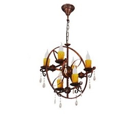 Rustic Lodge Vintage Retro Country Globe Pictură Caracteristică pentru Mini Style Designers Candelabru din metal