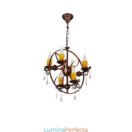 Rustic Lodge Vintage Retro Country Globe Pictură Caracteristică pentru Mini Style Designers Candelabru din metal Rustic Lodge Vintage Retro Country Globe Pictură Caracteristică pentru Mini Style Designers Candelabru din metal