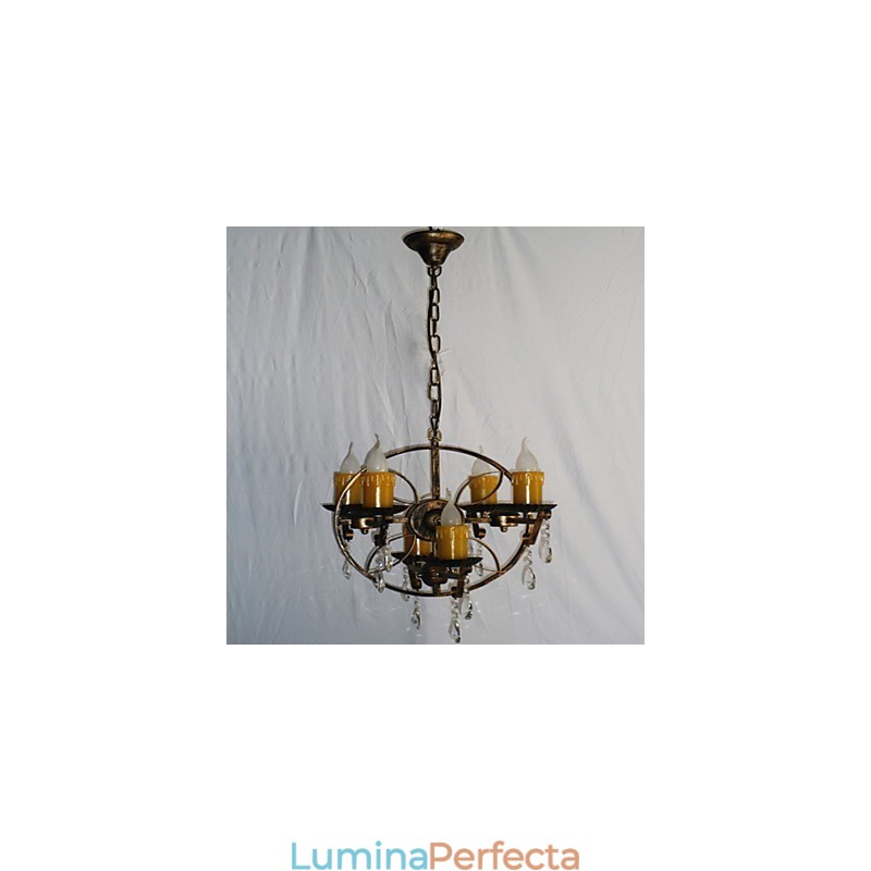 Rustic Lodge Vintage Retro Country Globe Pictură Caracteristică pentru Mini Style Designers Candelabru din metal