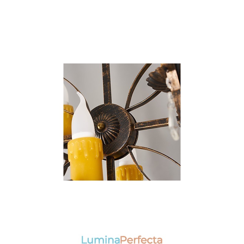 Rustic Lodge Vintage Retro Country Globe Pictură Caracteristică pentru Mini Style Designers Candelabru din metal